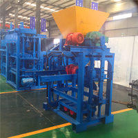 Machine de fabrication de blocs hydraulique manuelle QTJ4-40A avec boîte de vitesses et roulement, machine de moulage de briques de sable polyvalente, facile à utiliser