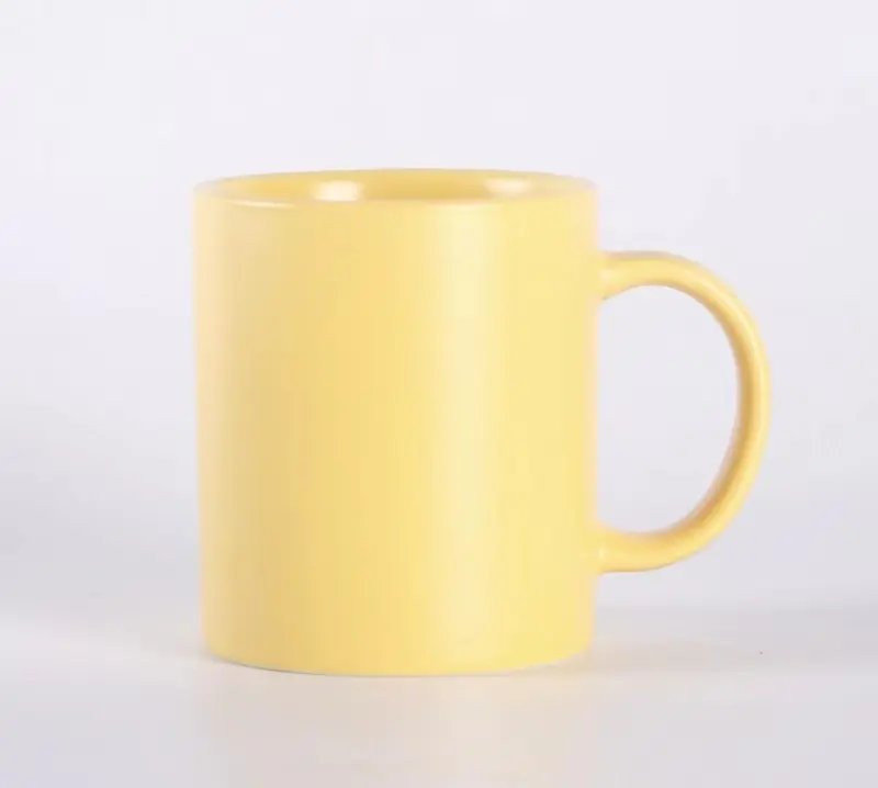 Custom blank ceramic cafe mugs barrel shaped matte black ceramic coffee mug