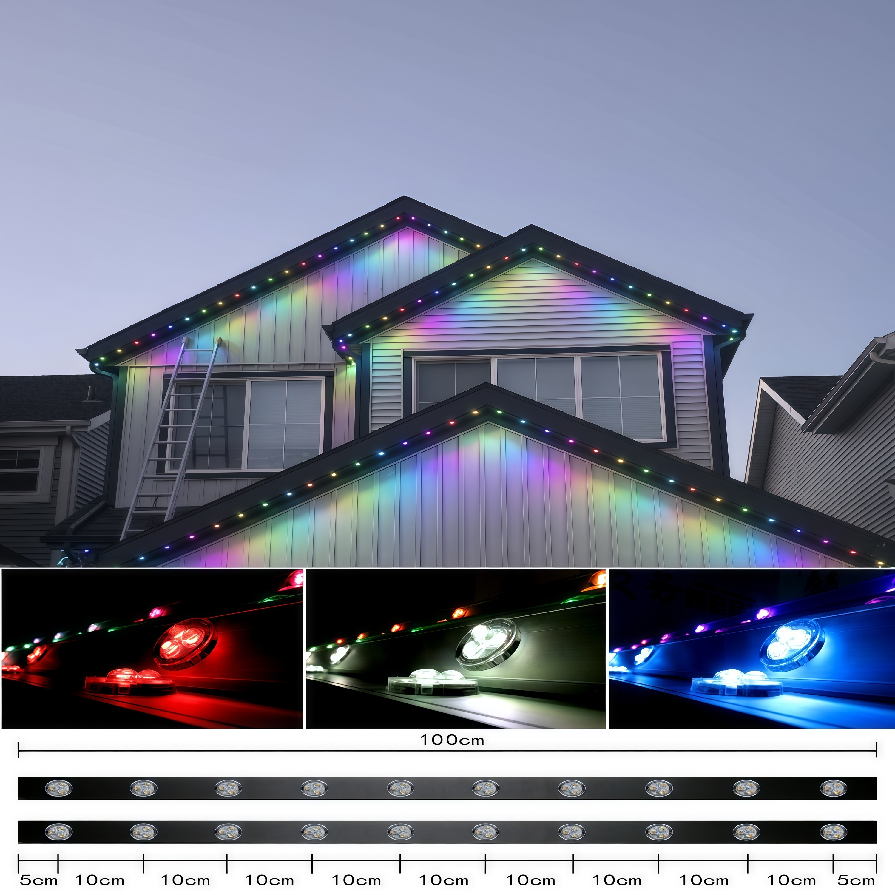 KCX Wholesale Waterproof Holiday Outdoor Permanent String Point Eaves Light 30mm Diameter Permanent Decorative Led Pixel Light