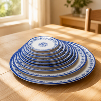Nouvelle conception, ensemble de vaisselle de restaurant commercial à motif d'orchidée, vaisselle en mélamine, ensemble de vaisselle