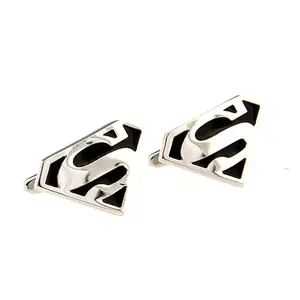 Fashion Custom Movie Justice League Superman Hero Enamel Souvenir Gift Cufflinks