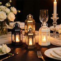 Lanterne suspendue LED hexagonale rétro en gros, fonctionnant sur piles, pour Noël, Ramadan, Aïd al-Fitr, décorations de maison pour les fêtes musulmanes