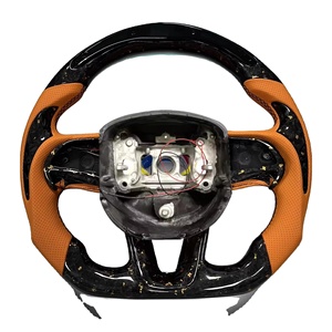 Volant de direction de voiture personnalisé en cuir et fibre de carbone avec LED, compatible avec Dodge Challenger JEEP SRT8 - Product Image 3