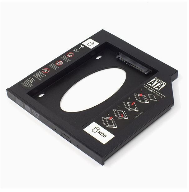 Manufacturer's 12.7-inch and 9.5mm Optical Drive Bay Hard Drive Bracket, SSD Solid-state Bracket, SATA3 Plastic Type.