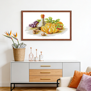 Kit de <span class=keywords><strong>Broderie</strong></span> Point de Croix Motif Fruits et Vin HD 16/14/11CT, Tissu Aida Pré-imprimé ou à Broder, Ensemble d'Artisanat Artistique, <span class=keywords><strong>Toile</strong></span> à Broder - Product Image 2
