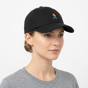 Gorra de Béisbol Negra de 6 Paneles con Bordado de Mickey Arcoíris en el Panel Frontal, Unisex, Casual, Ajustable, Talla Adulto 58-60CM - Product Image 2