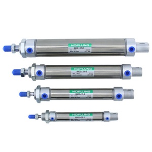 Cilindro Neumático de Aire Miniatura de Acero Inoxidable con Pistón Redondo, Serie MA Estándar de Doble Acción Ajustable, Tipo SMC - Product Image 1