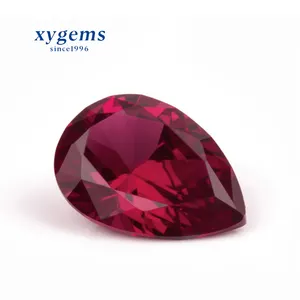5x7mm xygems 8# original pear cut red ruby corundum loose gemstone per price