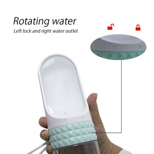 Dispensador de agua portátil para mascotas de viaje al por mayor grado alimenticio a prueba de fugas al aire libre perro y gato taza forma rectangular embalaje de cartón - Product Image 2