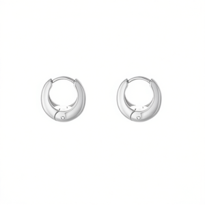 Amy Amy <b>Huggie</b> Earrings <b>Silver</b> Plated Alloy Women's Classic Fashion Jewelry Gift PE2074 - Product Image 3