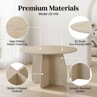 Table à manger ronde en bois JJZ-010, moderne, 1200 mm, 4 places, style travertin, table en MDF pour usage hôtelier, marché européen et moyen-oriental