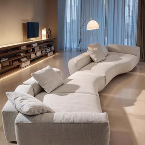 Sofá Seccional Modular Minottii Supermoon de Lujo y Económico, en Forma de L, Moderno, Ancho, de Cuero Genuino, Policromado y Modular - Product Image 2