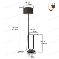 Lampadaire moderne avec étagère pour salon, chambre, maison, lecture, bureau, décoration intérieure, entrée, salle à manger, chevet