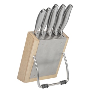 Juego de Cuchillos de Cocina Premium de 6 Piezas, Cuchillos de Cocina Ultra Afilados Plateados, Juego de Cuchillos de Chef con Bloque - Product Image 1