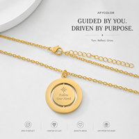 Collier pendentif rotatif double couche en acier inoxydable, tendance unisexe, vente en gros, fabricant OEM personnalisé, B2B, directement de l'usine