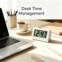 Mini Réveil Numérique LCD de Bureau, Horloge de Chevet avec Fonction Snooze pour Chambre, Bureau, Hôtel, Décoration de Bureau