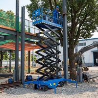 Plateforme de travail aérienne mobile de 500 kg, 4-18 m, plateforme élévatrice à ciseaux hydraulique électrique remorquable