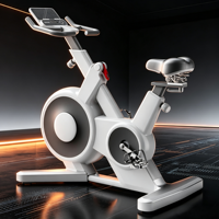 Vélo de spinning magnétique intelligent avec double roue à roulettes, cadre en acier inoxydable, design pliable pour entraînement cardio complet à domicile