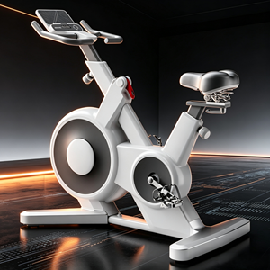 Vélo de spinning magnétique intelligent avec double roue à roulettes, cadre en acier inoxydable, design pliable pour entraînement cardio complet à domicile - Product Image 4