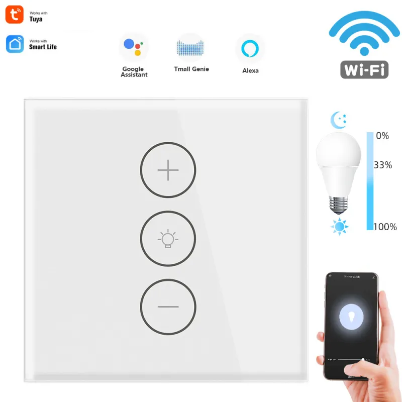 G-Tech plus 3 Way Smart wifi Light Dimmer Switch US Wall Touch Light Dimmer Switch Compatible With Amazon Alexa Google Home