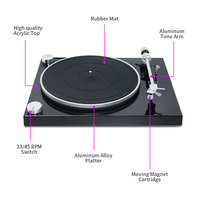 Platine Vinyle Audiophile USB pour Disques LP, Lecteur Hifi avec Cellule et Aiguille