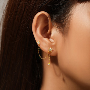 ต่างหูแบบห้อยประดับพู่ห้อย CANNER Fine Jewelry ทำจากเงินแท้ S925 รูปดาว ประดับเพชร CZ 5A สำหรับผู้หญิง - Product Image 6