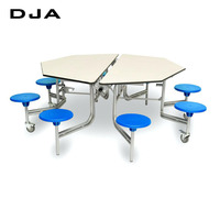 Ensemble de table à manger pliante ovale Cantenn, 12 places, table mobile pour restaurant, école, étudiants, restauration, facile à utiliser à la maison, au bar, au parc, en appartement