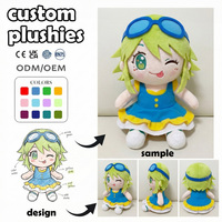 Peluche personnalisée, mignonne et moelleuse, avec gilet rayé, en forme de loup, de personnages d'anime, ou de nourriture, utilisable comme sac à dos, porte-clés ou jouet en peluche.