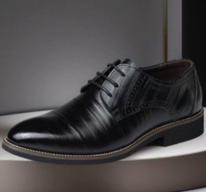 Zapatos Oxford Negros con Puntera Reforzada para Hombre, con Cordones, Formales, para Negocios y Caminar - Product Image 1