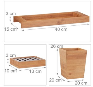 <span class=keywords><strong>Dispensador</strong></span> <span class=keywords><strong>de</strong></span> jabón <span class=keywords><strong>de</strong></span> bambú y cepillo <span class=keywords><strong>de</strong></span> dientes para baño, accesorios modernos elegantes, 6 piezas - Product Image 3