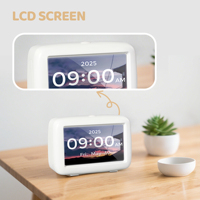 Jam Alarm Kalender Digital Elektronik Desktop Layar HD Besar 4.3" Desain Modern Persegi Daya Eksternal 5 Alarm 3 Pengingat Pil