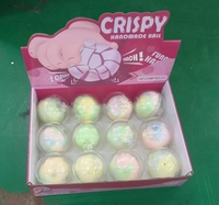 Mainan Donat Pelangi 7.5cm, Renyah, Buatan Tangan, Tekstur Lembut, Suara Berdenting, Lapisan Lilin, Isi Tanah Liat, Pereda Stres, Mainan Fidget untuk Remaja & Dewasa