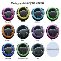 Volant de voiture universel accrocheur couleur Silicone housse de protection anti-dérapant motif litchi volant couverture