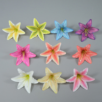 Fleur de lys artificielle 3D en soie à bas prix, tête de fleur de lys artificielle pour décoration de gâteau de mariage, fleurs artificielles
