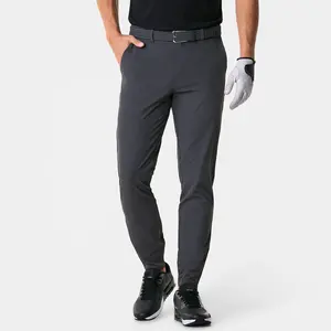 Wholesale Men Dark Grey Athletic Sports Wear 4 Way Stretch Slim Fit Casual Elastic Cuffed Golf Pant Jogger