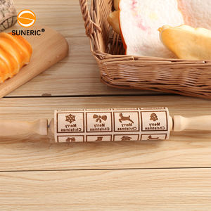Rouleau à pâtisserie en bois motif <span class=keywords><strong>pain</strong></span> <span class=keywords><strong>d</strong></span>'épice outil de cuisson Noël en bois gaufré pour pâtisserie Fondant Cookie Biscuit - Product Image 5