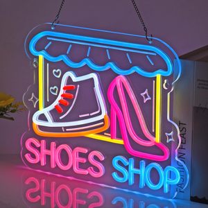 Letreros LED de Neón para Tienda de Zapatos, Regulables, Alimentados por USB, Luz Ambiental, Decoración para Escaparates, Luz Indicadora de Calle, Personalizables - Product Image 3