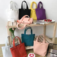 Sac fourre-tout en toile personnalisé avec logo, petit et mignon, écologique, réutilisable, en coton de couleur unie, vente en gros