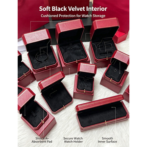 Premium Full Set Red Octagonal Jewelry <b>Box</b> Shockproof Velvet Lining Ring Necklace Storage Packaging For Jewelry Store Display Sa - Product Image 3