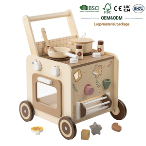 Kit de cuisine en bois multifonctionnel 2-en-1 Jet Wooden, jouet éducatif pour la <span class=keywords><strong>petite</strong></span> <span class=keywords><strong>enfance</strong></span>, unisexe - Product Image 1
