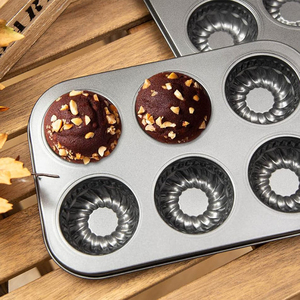 Mini <span class=keywords><strong>Molde</strong></span> Redondo Antiadherente <span class=keywords><strong>de</strong></span> Acero al Carbono con 6 Cavidades Acanaladas <span class=keywords><strong>para</strong></span> Muffins, Aptos <span class=keywords><strong>para</strong></span> Horno, <span class=keywords><strong>para</strong></span> Hornear Brownies y Pasteles <span class=keywords><strong>de</strong></span> Otoño - Product Image 1