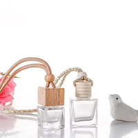 Flacon diffuseur de parfum carré en verre 5ml 8ml pour voiture, surface transparente, bouchon à vis, impression sérigraphique, en stock, en promotion