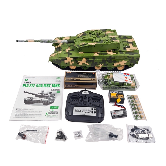 1/16 COOLBANK Henglong 3899A-1 China ZTZ-99A Main Battle Tank Scale RC Tank IR+BB Smoke Remote Control Outdoor Toys Batteries