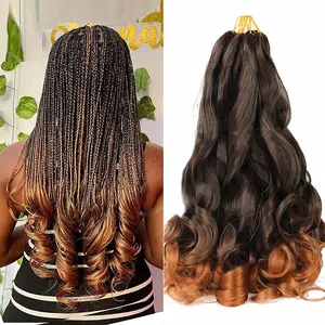 Julianna Synthétique Français Boucles Spirale Curl Tressage Cheveux Longs Bouclés 150 Vague Lâche Tresse Crochet Cheveux Ondulés Pour Extensions de Cheveux