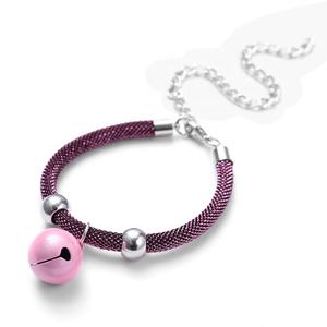<span class=keywords><strong>Collar</strong></span> para Perro y Gato Hecho a Mano, Moderno, Elegante, Suave, Brillante, Estilo Japonés, con Campana, Diseño Sólido - Product Image 3