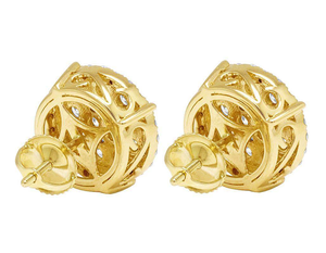 <b>Silver</b> Round Cluster Hip Hop Earrings with Lab Grown Diamonds Solid 10K Gold Style Fashion Jewelry - Product Image 4