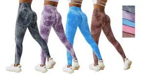 Tie Dyed Seamless High Waist Yoga Pants Women's Tight Running Sports Pants Quick Drying Lifting Fitness Pants Yoga Leggings