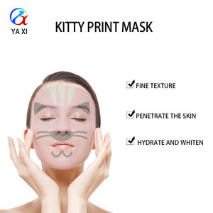 Y154-9 키티 고양이 재미있는 만화 동물 맞춤형 패턴 프린트 식물 섬유 천 안면 마스크 기판 시트 소재 - Product Image 2