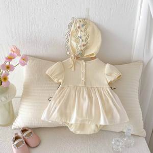 Ins vestiti per bambini estate <span class=keywords><strong>Baby</strong></span> Fanny tailleur bambina tutina gonna principessa luna piena cento giorni pagliaccetto sottile - Product Image 5