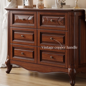 Kim Sơn Chất lượng cao Sáu ngăn kéo rắn gỗ gụ Tủ ngực kim loại xử lý khá sơn đồ nội thất phòng ngủ cho phòng khách - Product Image 2